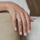 Inel cu perla naturala alba si cristale de argint DiAmanti SK21492R-W-G